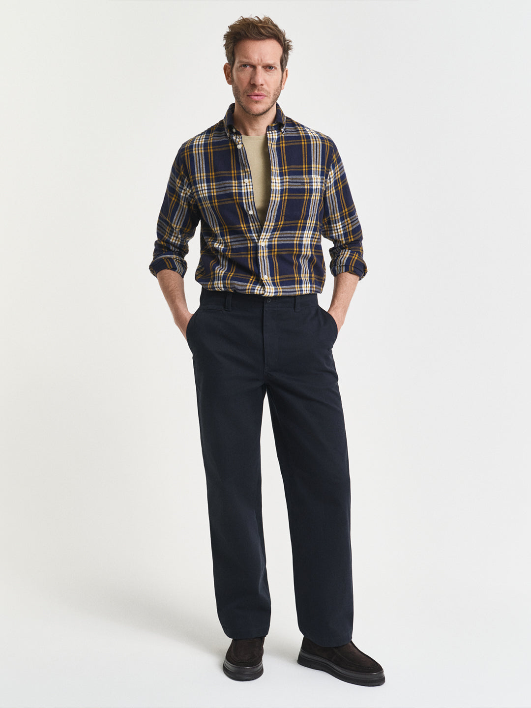 Gant Men Blue Checks Collar Shirt