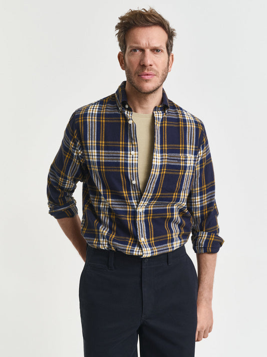 Gant Men Blue Checks Collar Shirt