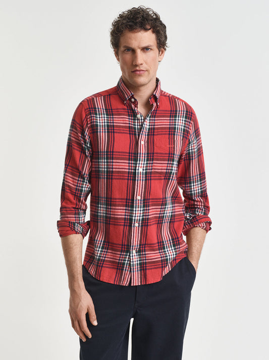 Gant Men Red Checks Collar Shirt