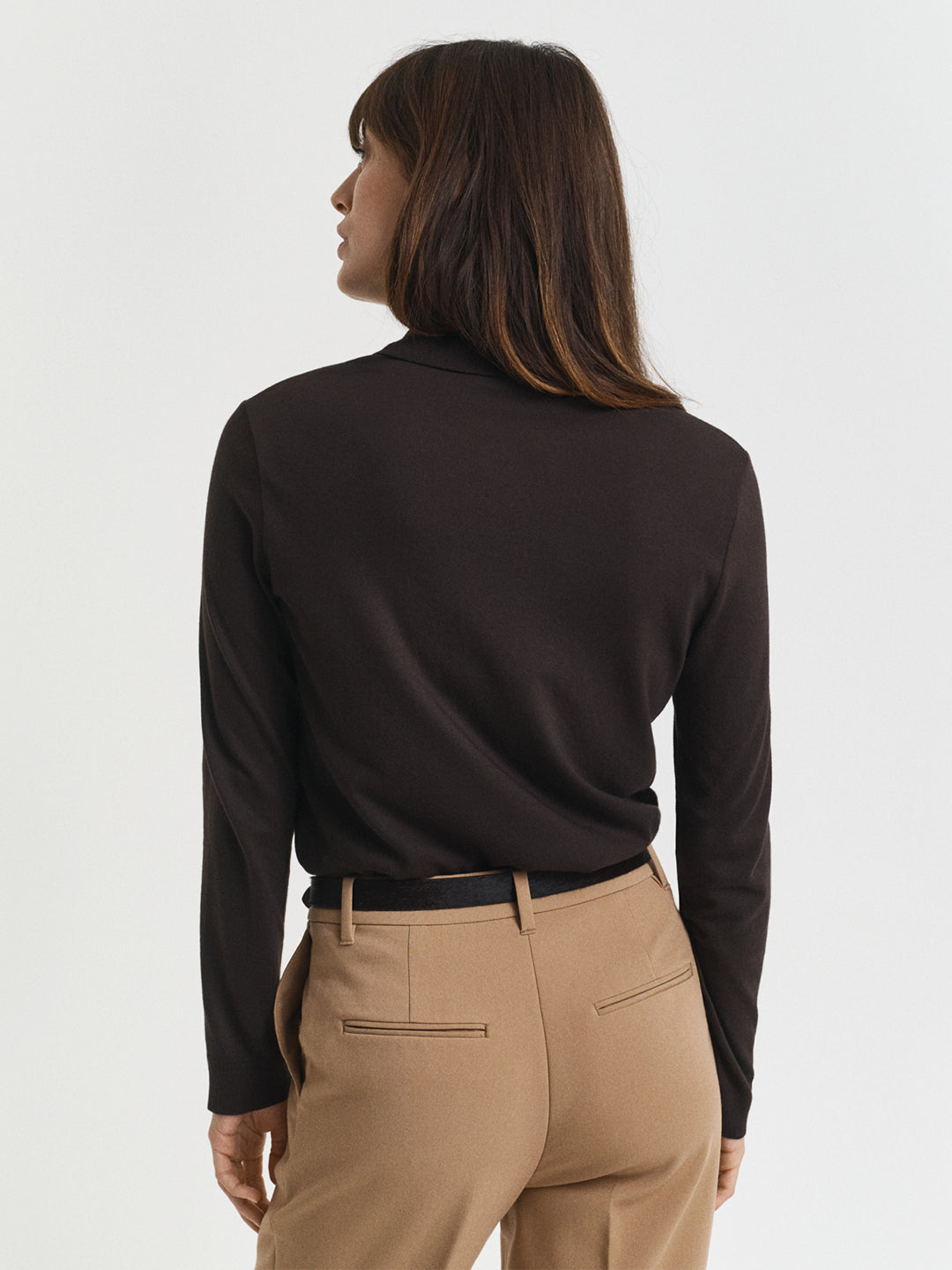 Gant Women Brown Solid Polo Tshirt