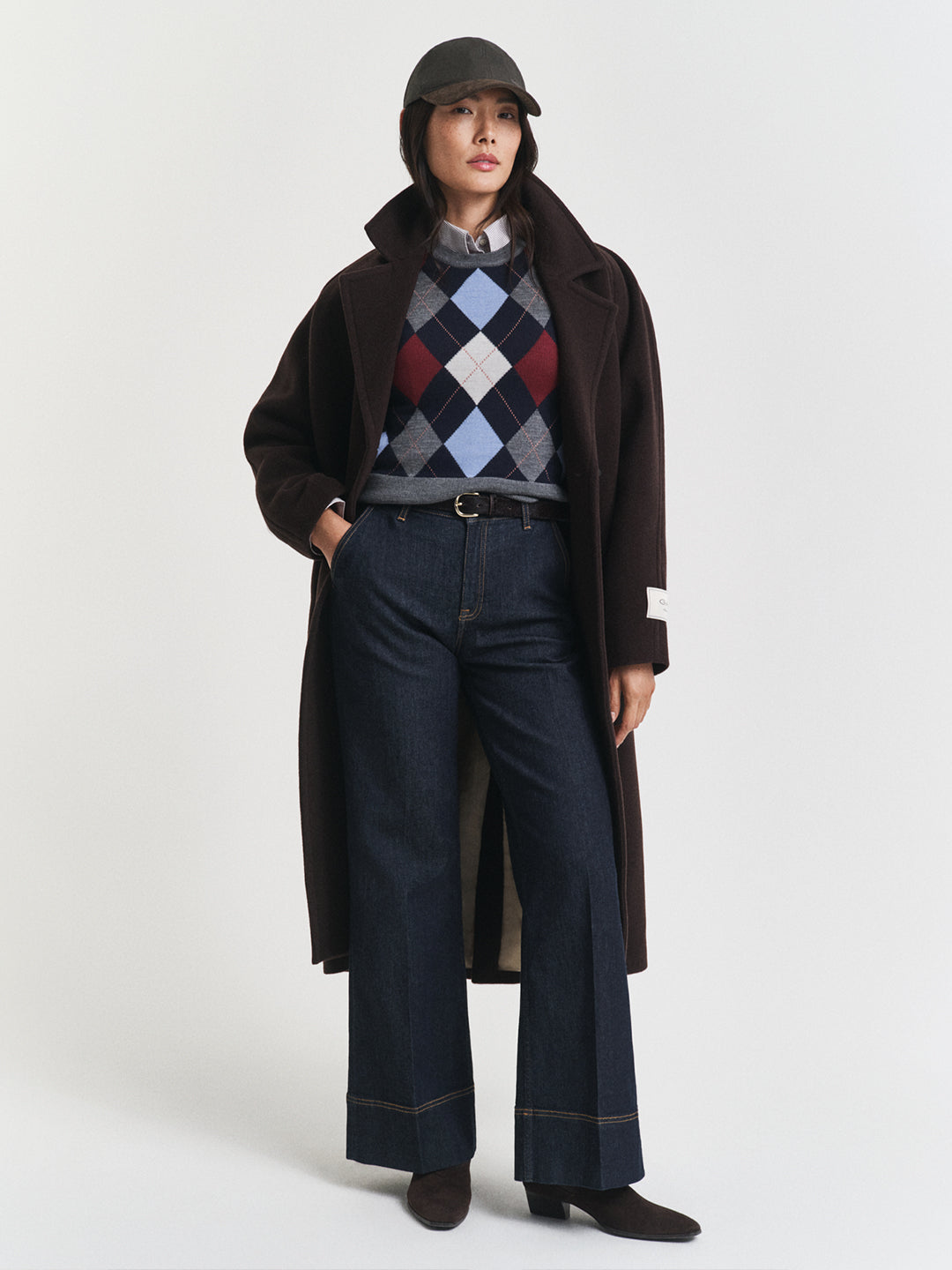 Gant Women Grey Jacquard Crew Neck Vest