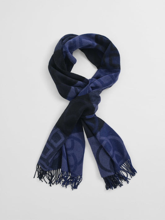 Gant Women Blue Jacquard Scarf