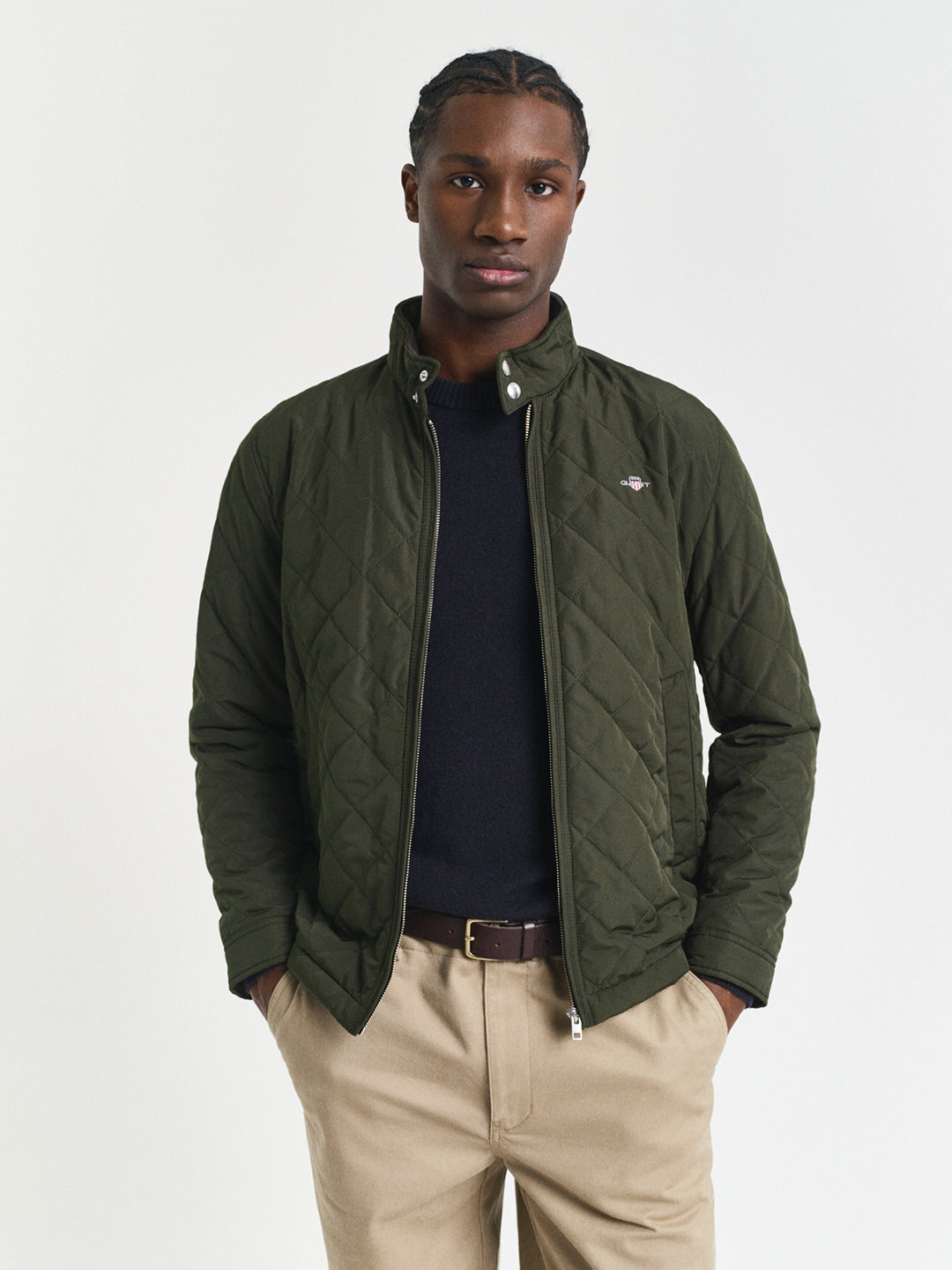 Gant Men Green Solid Collar Jacket