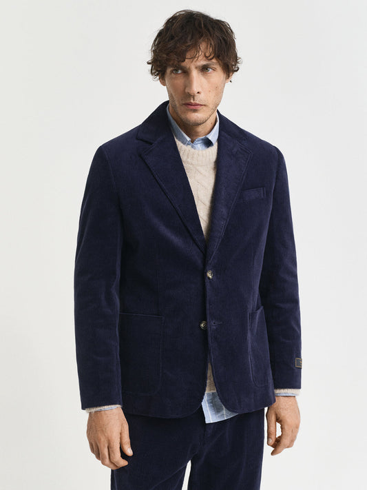 Gant Men Blue Solid Collar Blazer