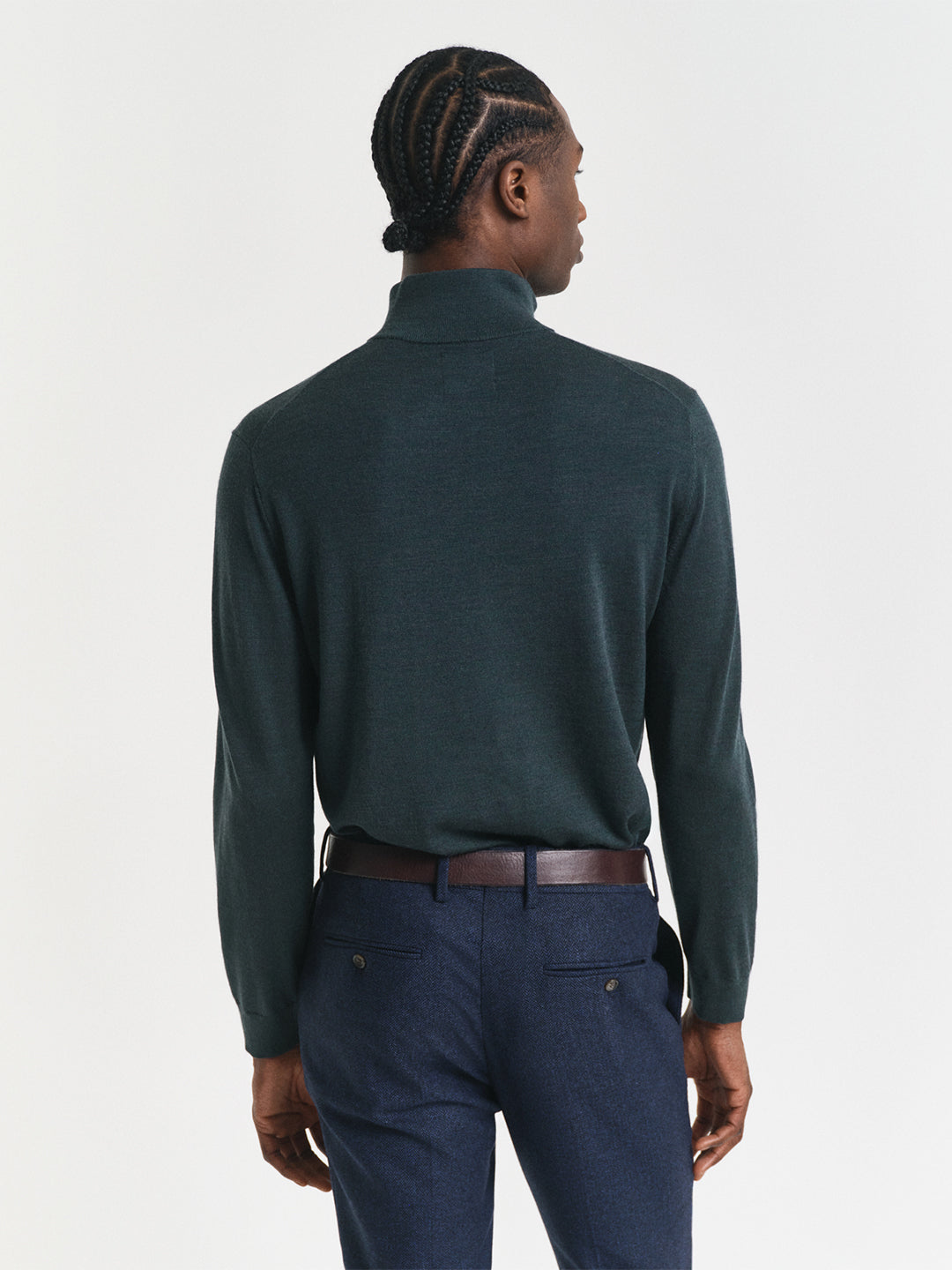 Gant Men Green Solid Half Zip Sweater