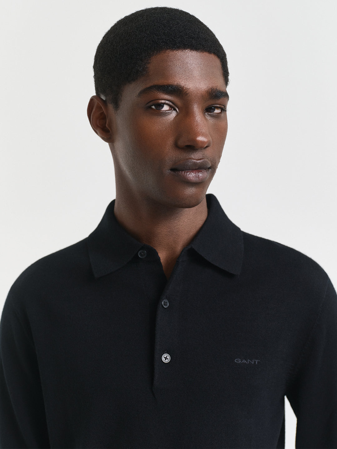 Gant Men Black Solid Collar Sweater