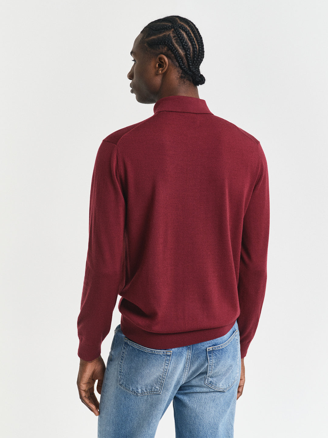 Gant Men Red Solid Collar Sweater