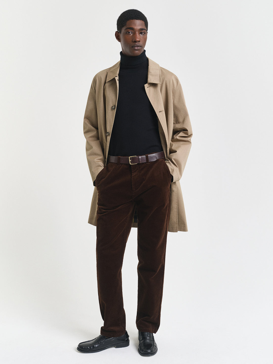 Gant Men Black Solid High Neck Sweater