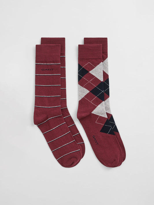 Gant Men Red Argyle Socks
