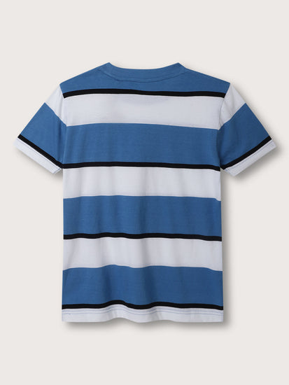 Gant Kids Blue Striped Relaxed Fit T-Shirt