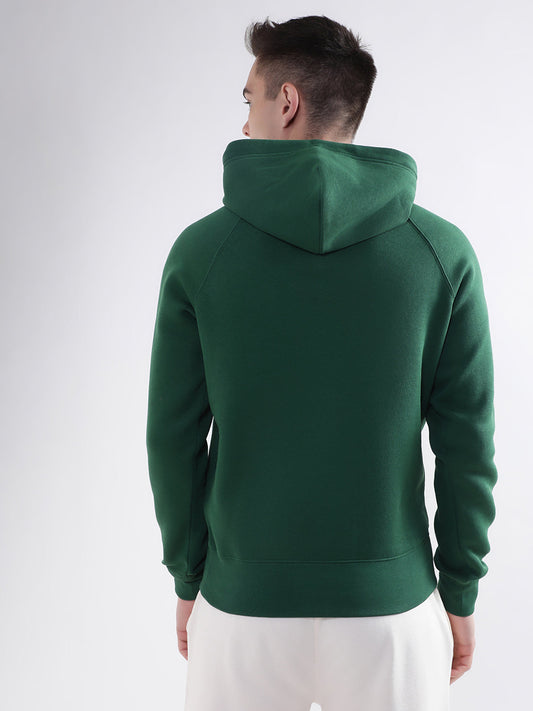 Gant Men Green Solid Hooded Sweatshirt