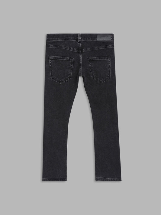 Gant Boys Black Solid Slim Fit Jeans