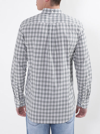 Gant Green Poplin Micro Checked Regular Fit Shirt