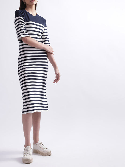 Gant Striped Midi T-shirt Dress