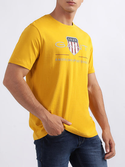 Gant Yellow Logo Regular Fit T-Shirt