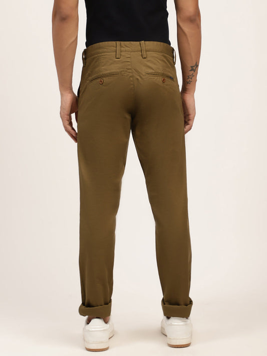 Gant Men Green Slim Fit Chinos Trousers