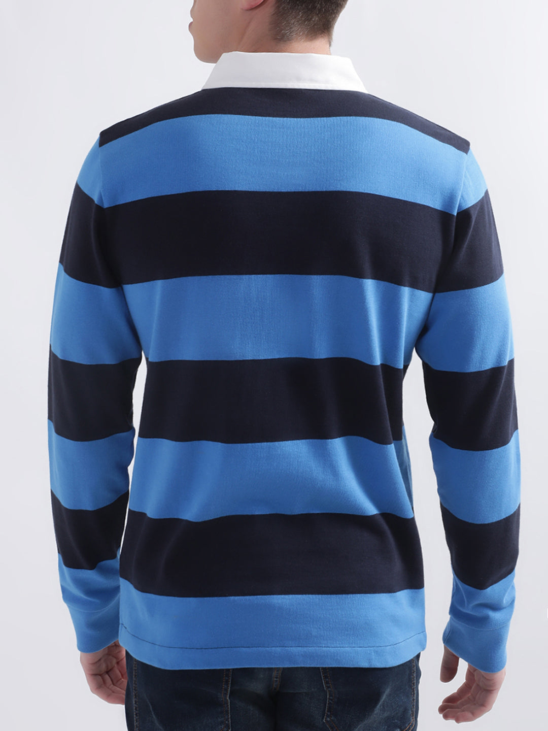 Gant Blue Striped Regular Fit Polo T-Shirt