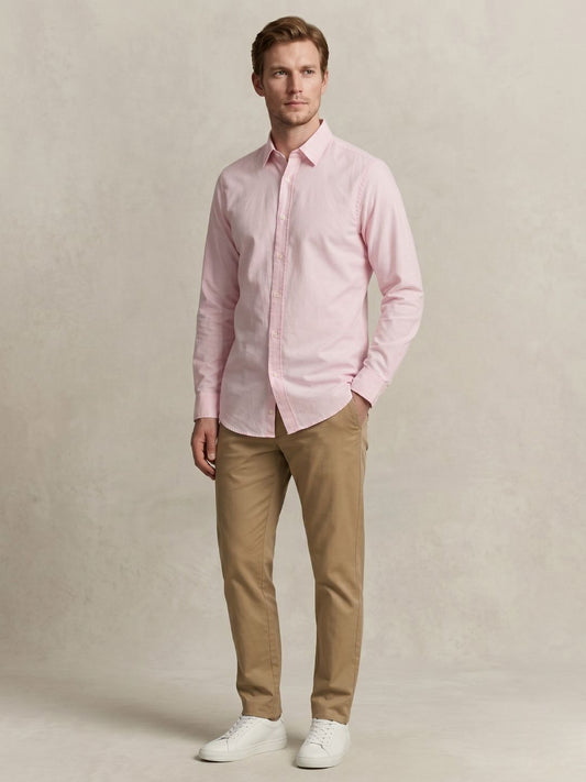 Gant Men Pink Solid Regular Fit Classic Poplin Shirt