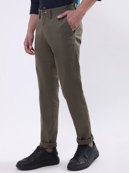 Gant Men Mid-Rise Smart Slim Fit Cotton Chinos Trousers