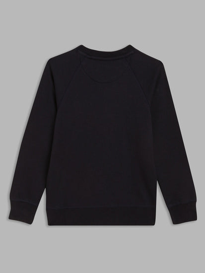 Gant Kids Navy Blue Solid Round Neck Sweatshirt