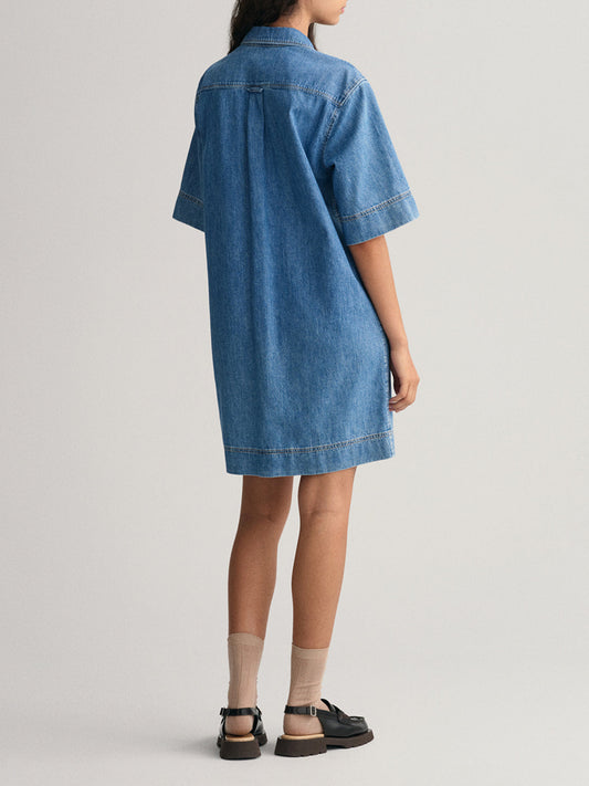 Gant Women Indigo Solid Collar Dress