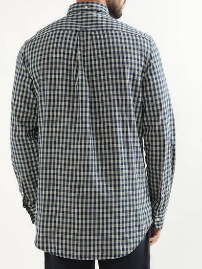 Gant Blue Checked Regular Fit Shirt