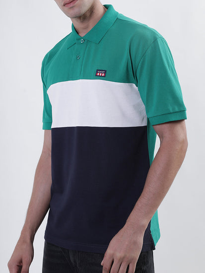 Gant Multi Block Pique Relaxed Fit Polo T-Shirt