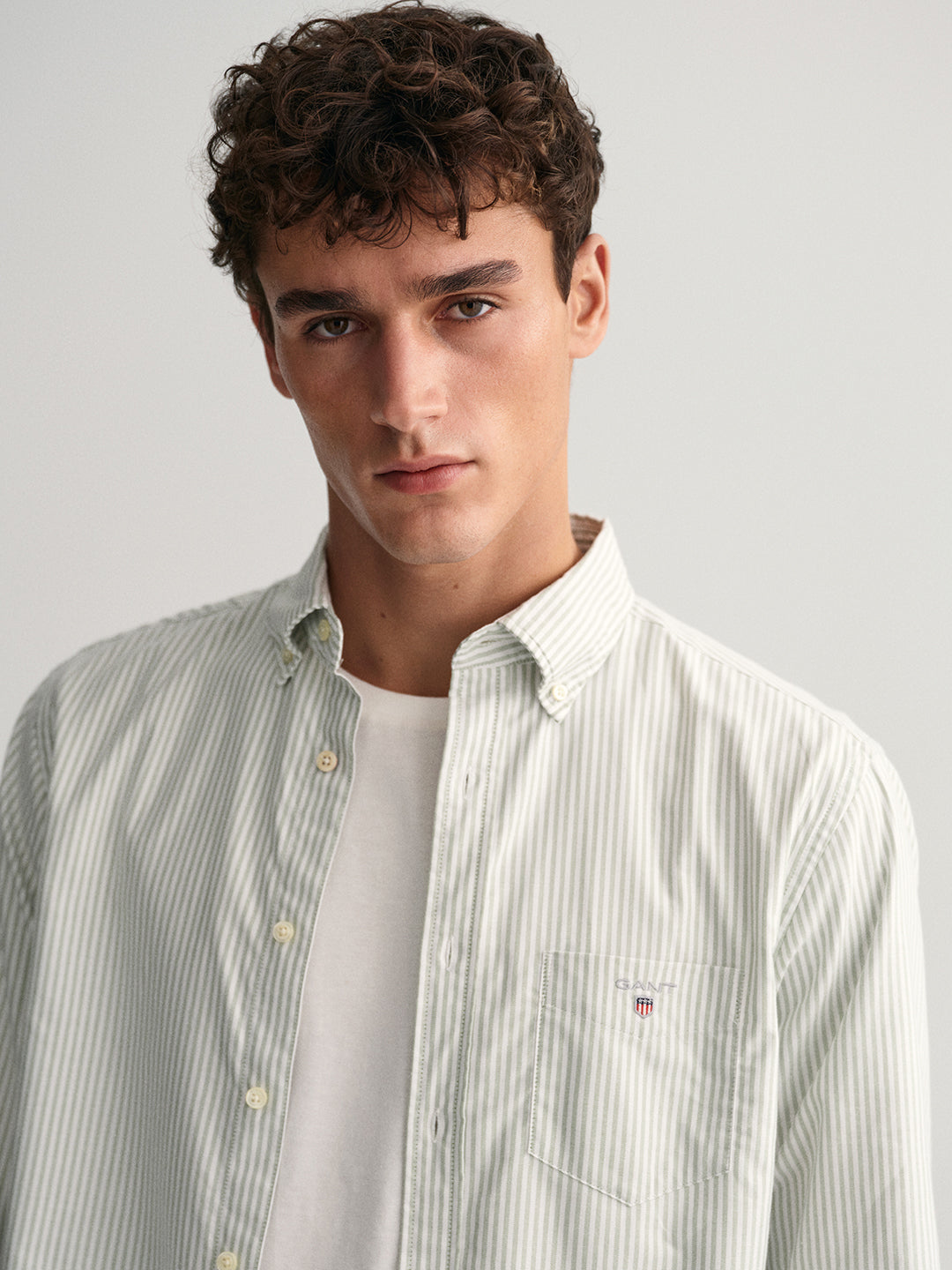 Gant Green Oxford Striped Regular Fit Shirt