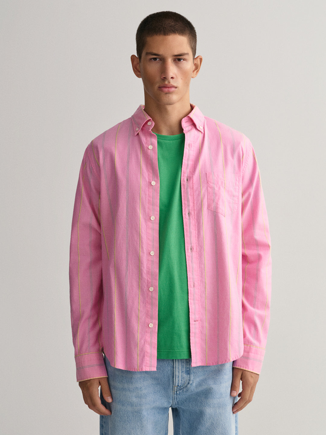 Gant Pink Oxford Striped Regular Fit Shirt