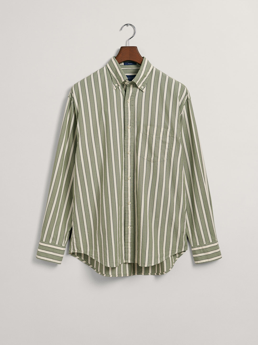 Gant Green Oxford Striped Tailored Fit Shirt