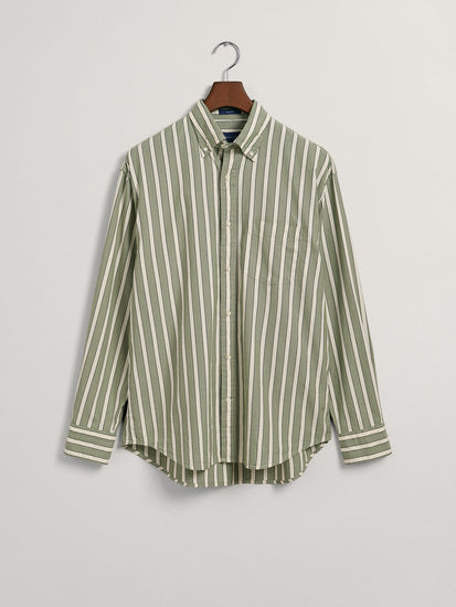 Gant Green Oxford Striped Tailored Fit Shirt