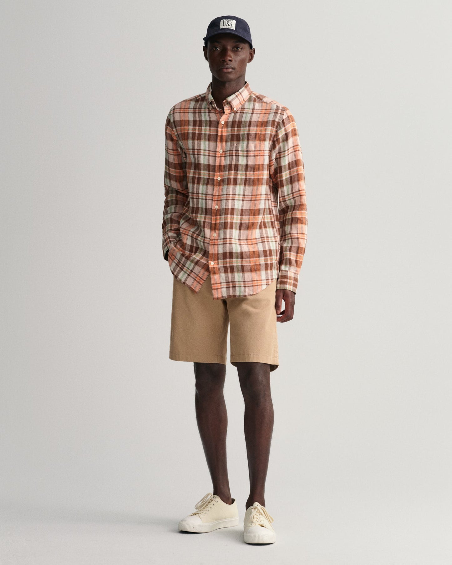 Gant Orange Checked Regular Fit Shirt