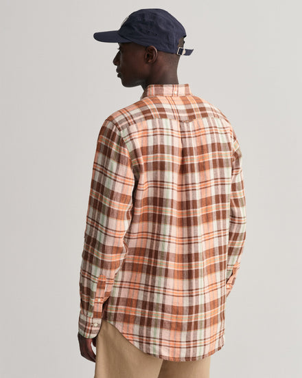 Gant Orange Checked Regular Fit Shirt