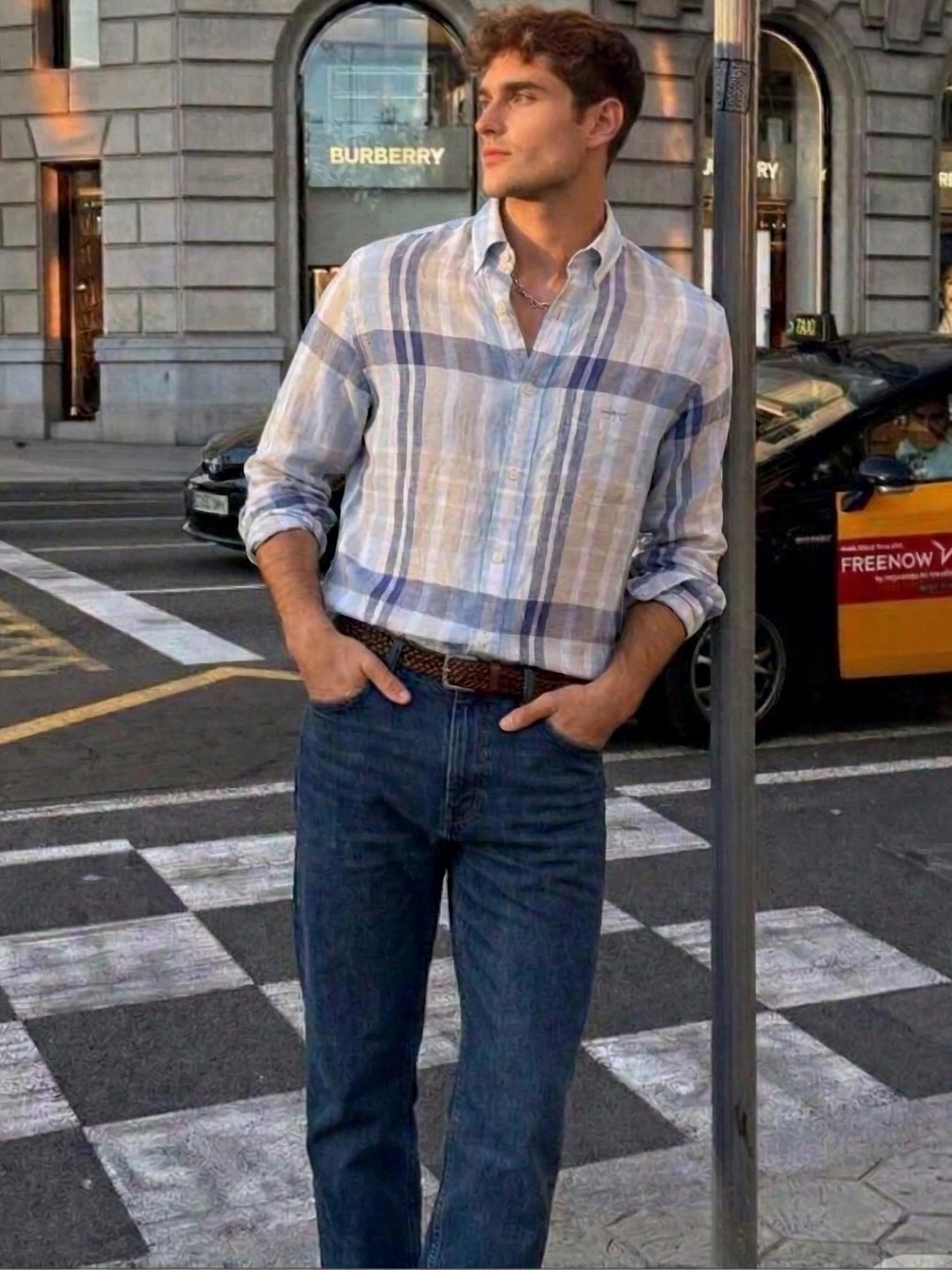 Gant Men Multi Regular Fit Checked Linen Shirt