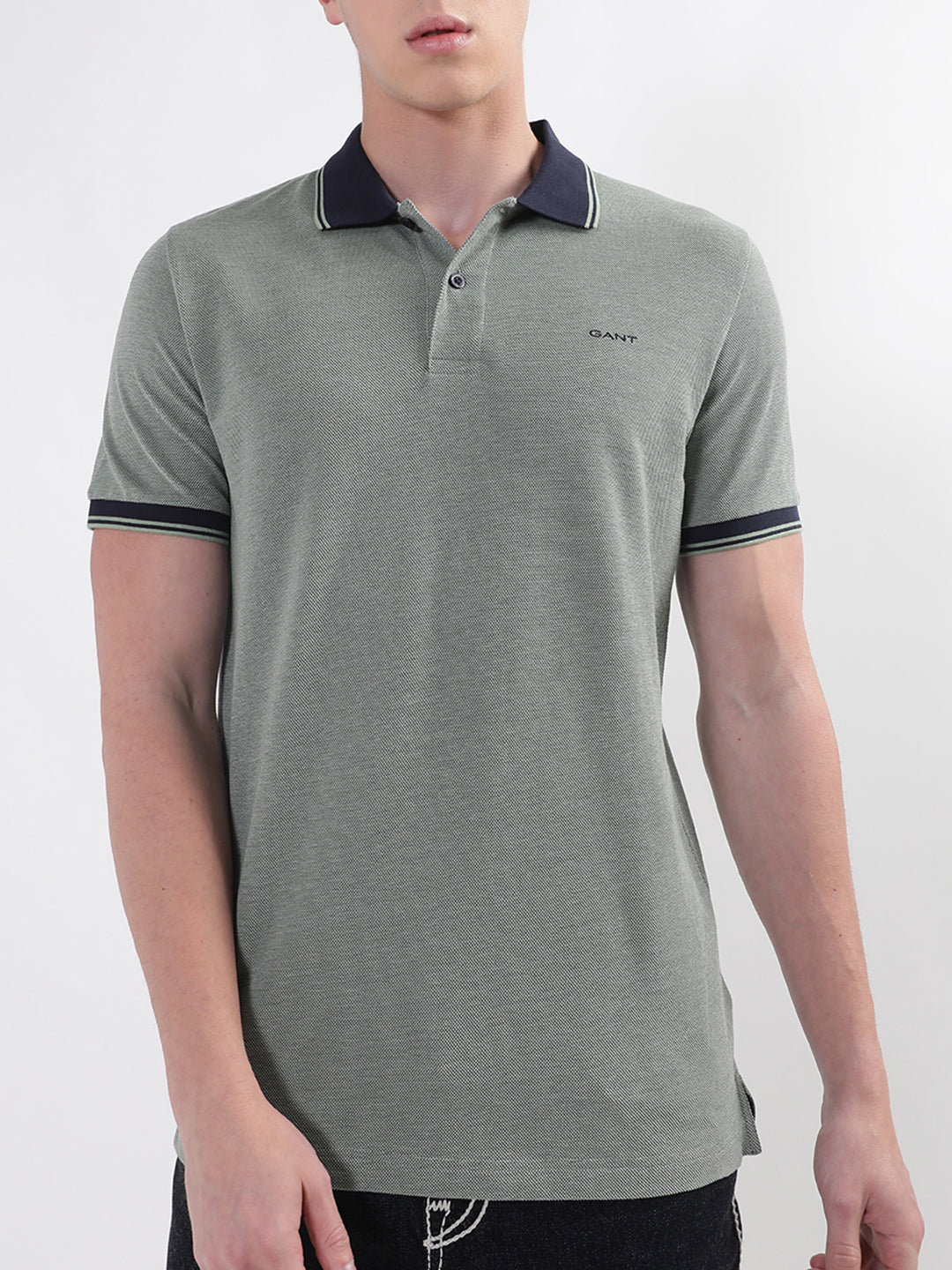 Gant Green Oxford Regular Fit Pique Polo T-Shirt