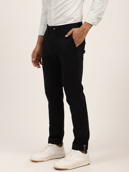 Gant Men Black Slim Fit Trousers