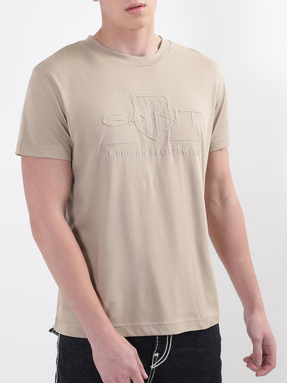 Gant Beige Tonal Archive Shield Logo Regular Fit T-Shirt