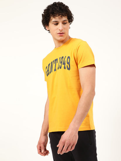 Gant Yellow Logo Regular Fit T-Shirt