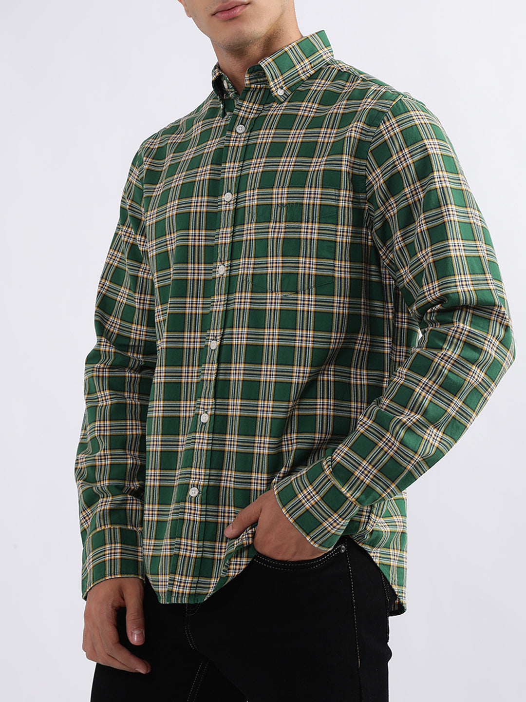 Gant Forest Green Checked Regular Fit Shirt