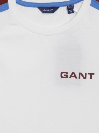 Gant Kids Off White Striped Comfort Fit T-Shirt