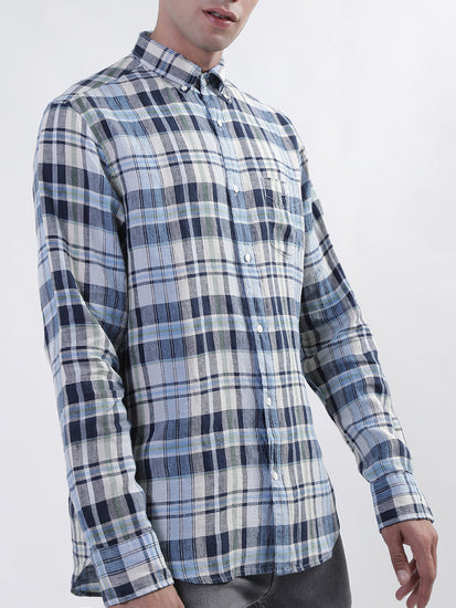 Gant Blue Checked Regular Fit Shirt