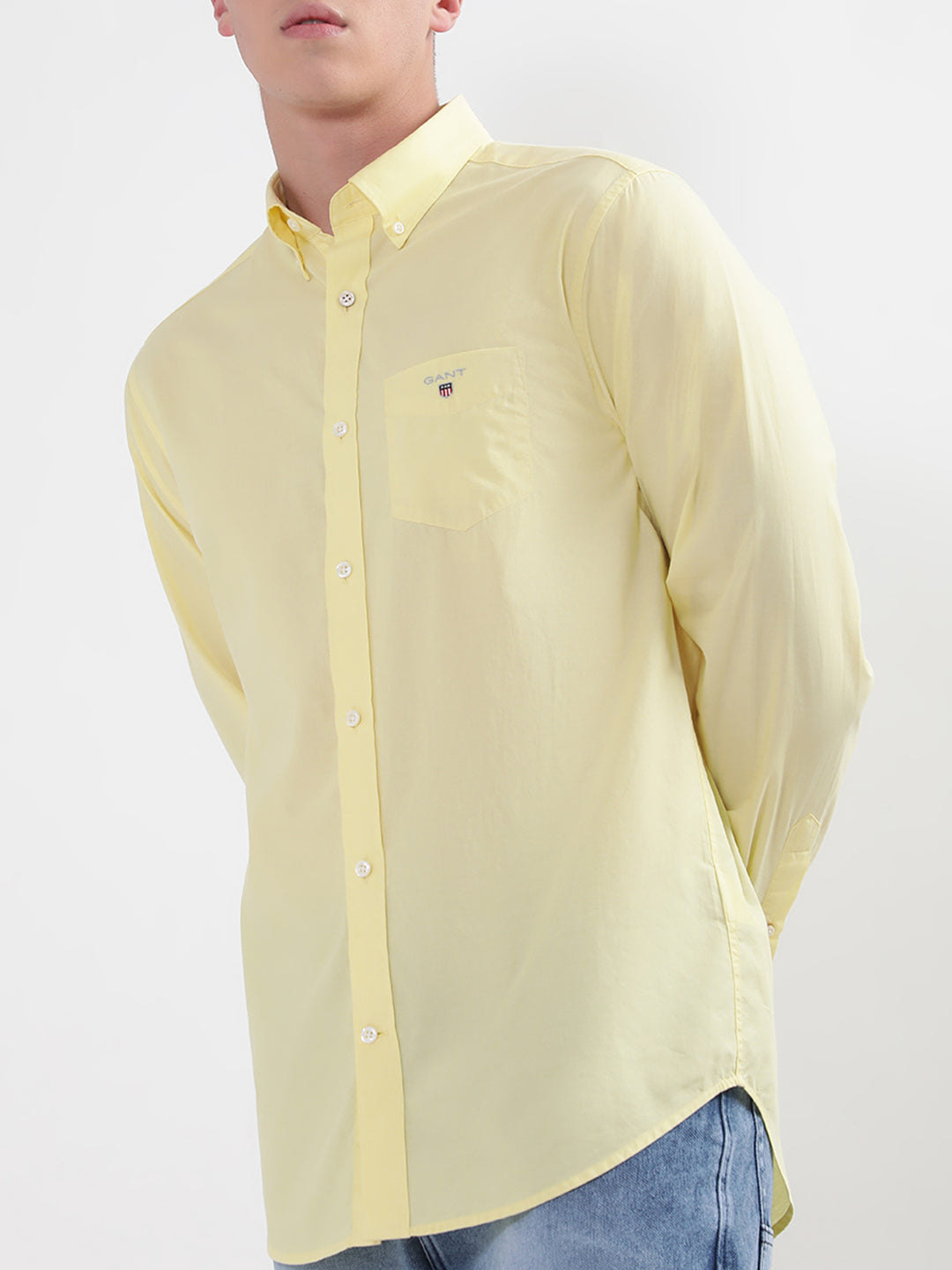 Gant Yellow Broadcloth Regular Fit Shirt