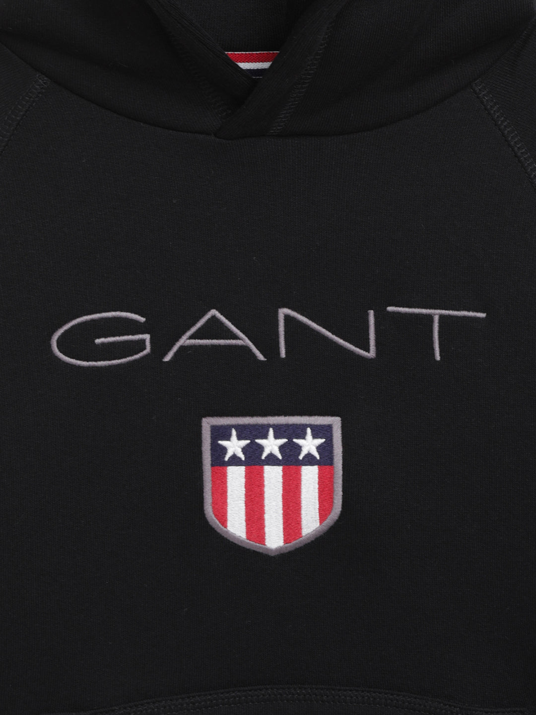 Gant Boys Black Solid Hooded Sweatshirt