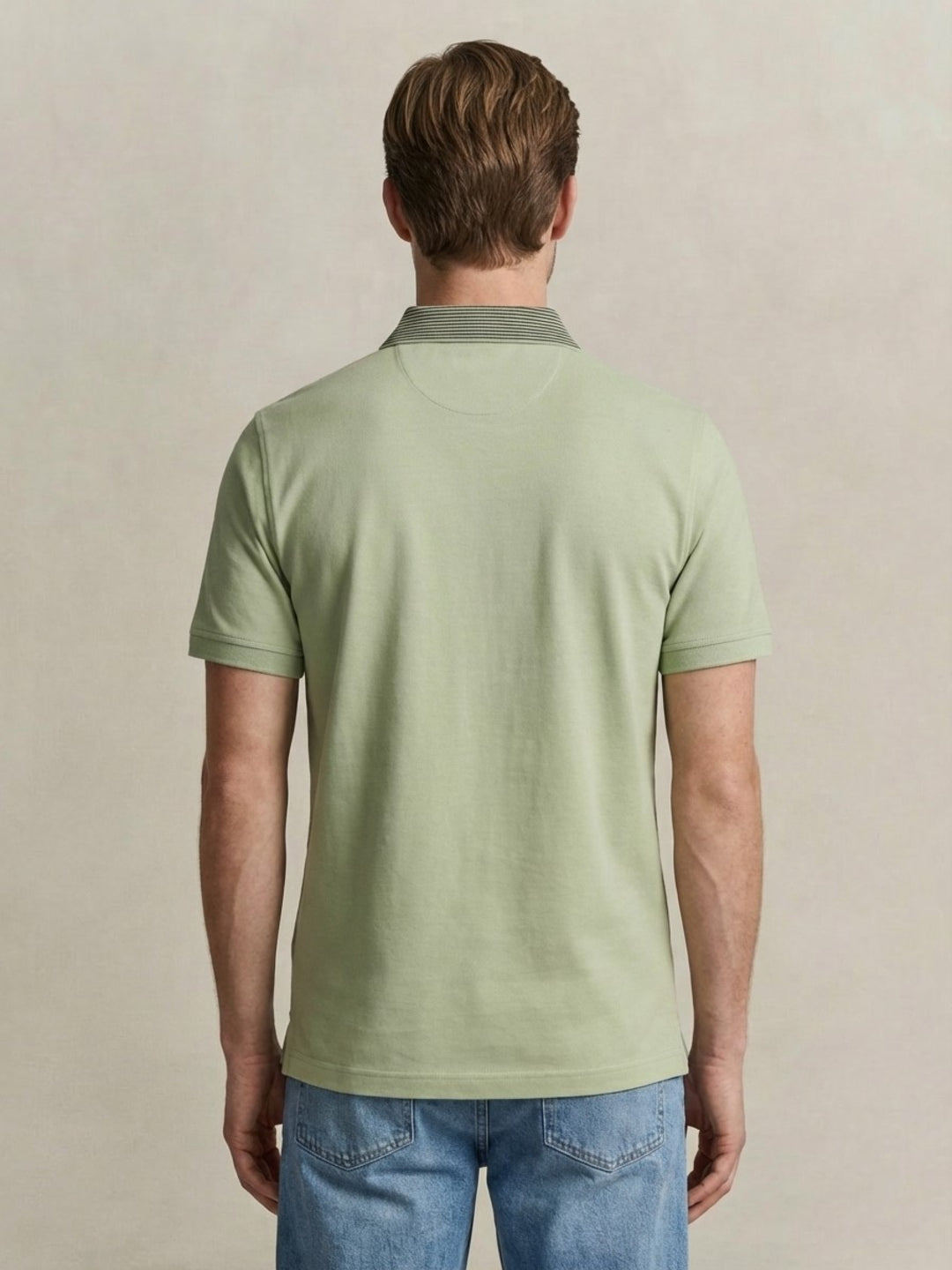 Gant Men Green Solid Regular Fit Pure Cotton Polo T-Shirt