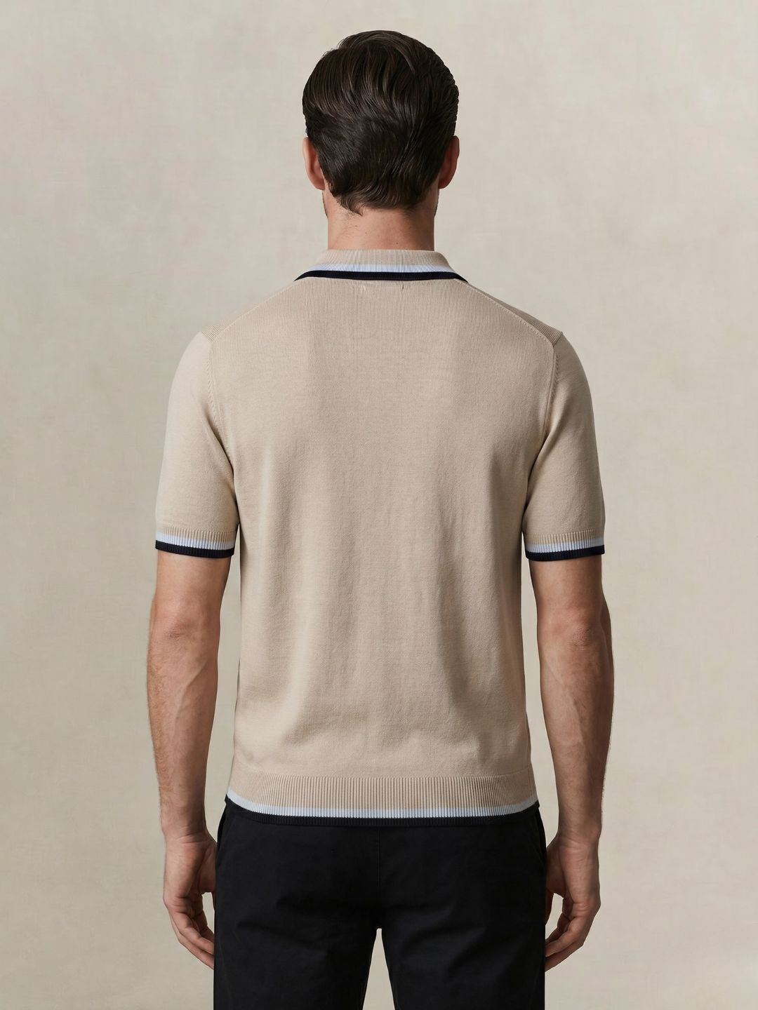 Gant Men Beige Solid Regular Fit Pure Cotton Polo T-Shirt
