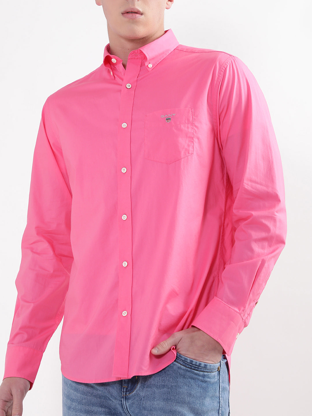 Gant Pink Broadcloth Regular Fit Shirt