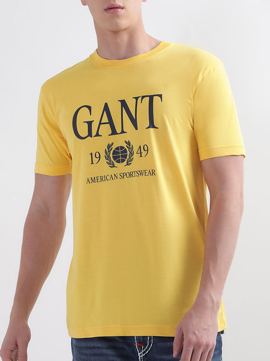 Gant Yellow Retro Crest Logo Regular Fit T-Shirt