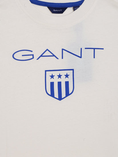 Gant Kids Cream Logo Oversized Fit T-Shirt