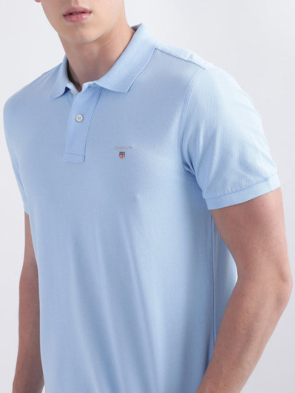 Gant Blue Original Regular Fit Pique Polo T-Shirt