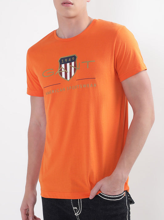 Gant Orange Archive Shield Logo Regular Fit T-Shirt